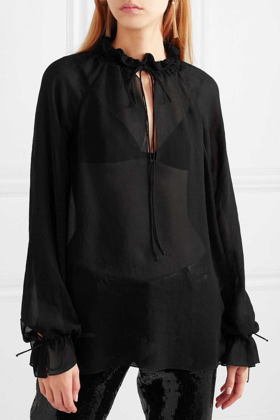 Блузка с длинным рукавом Saint Laurent для женщин