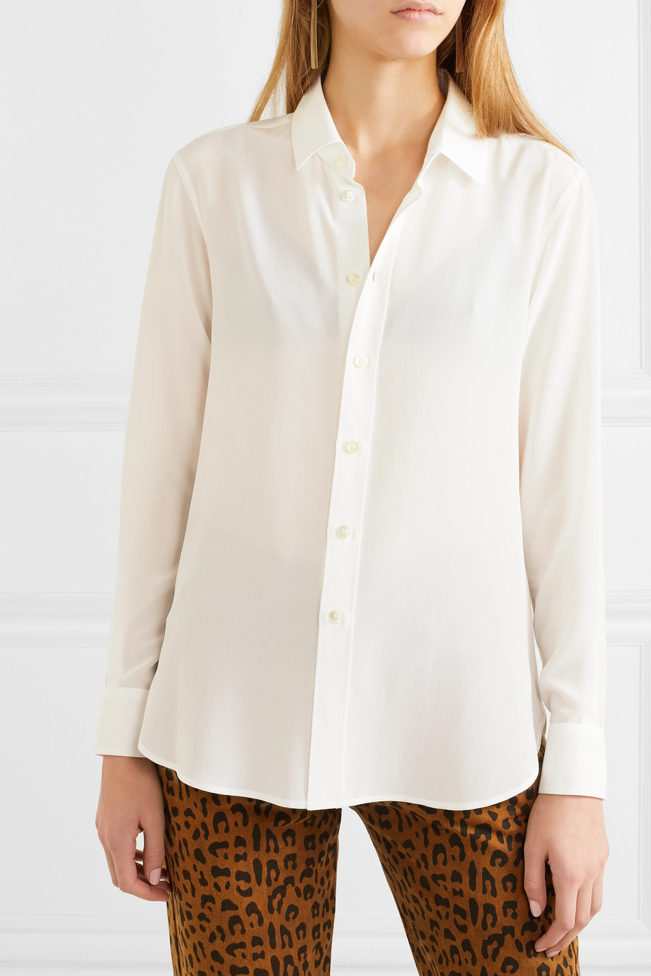 Блузка крепдешин Saint Laurent для женщин